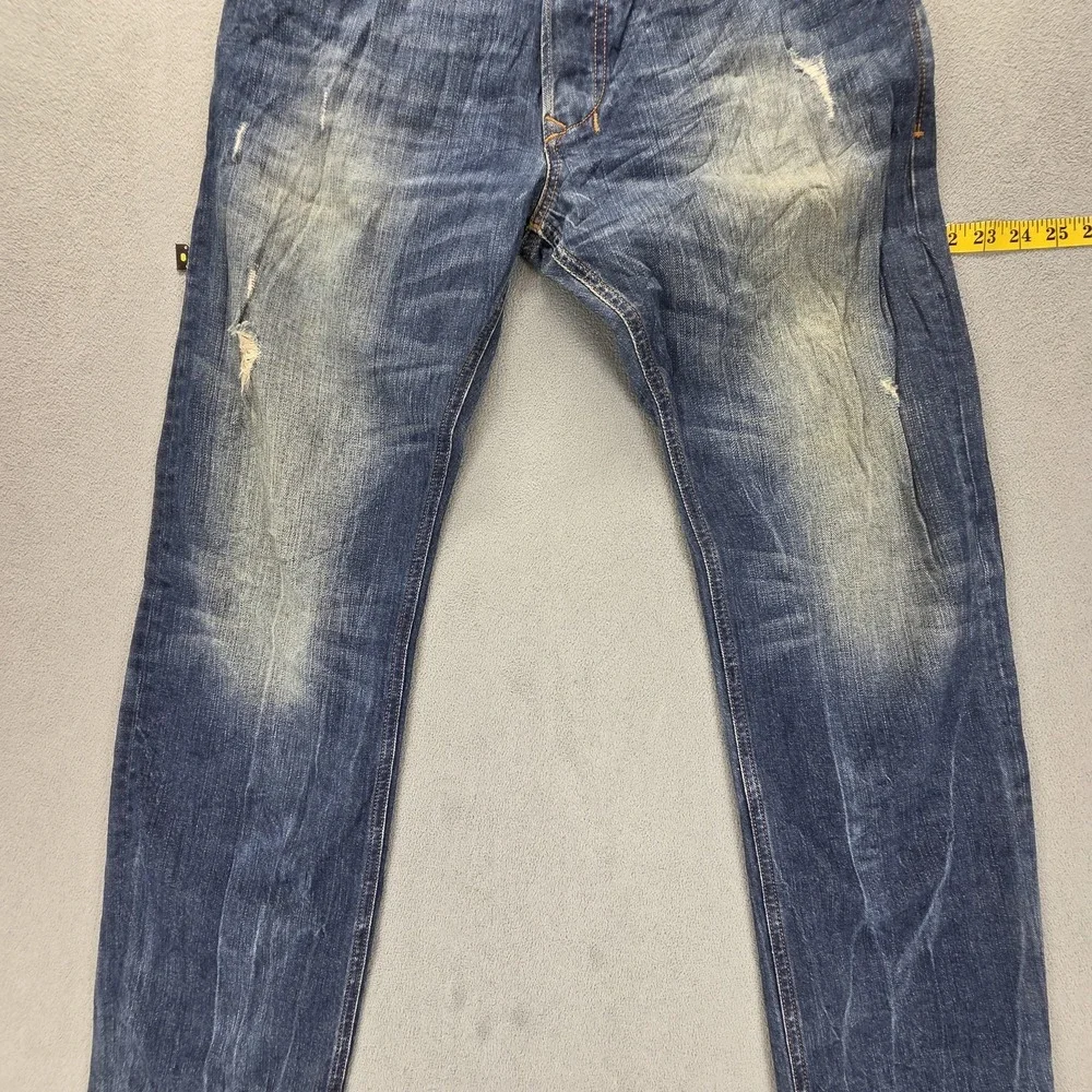 Diesel Jeans Mens 33x32 Blue Safado Regular Slim Straight Button Fly 0RW05
